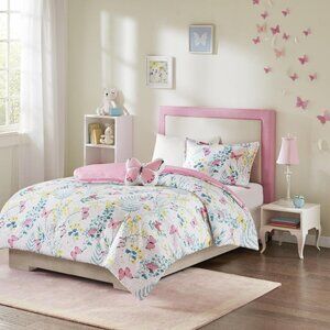 NWT Mi Zone Kids Girls Cynthia Comforter Set 3-Piece MZK10-208 Pink Multi Twin